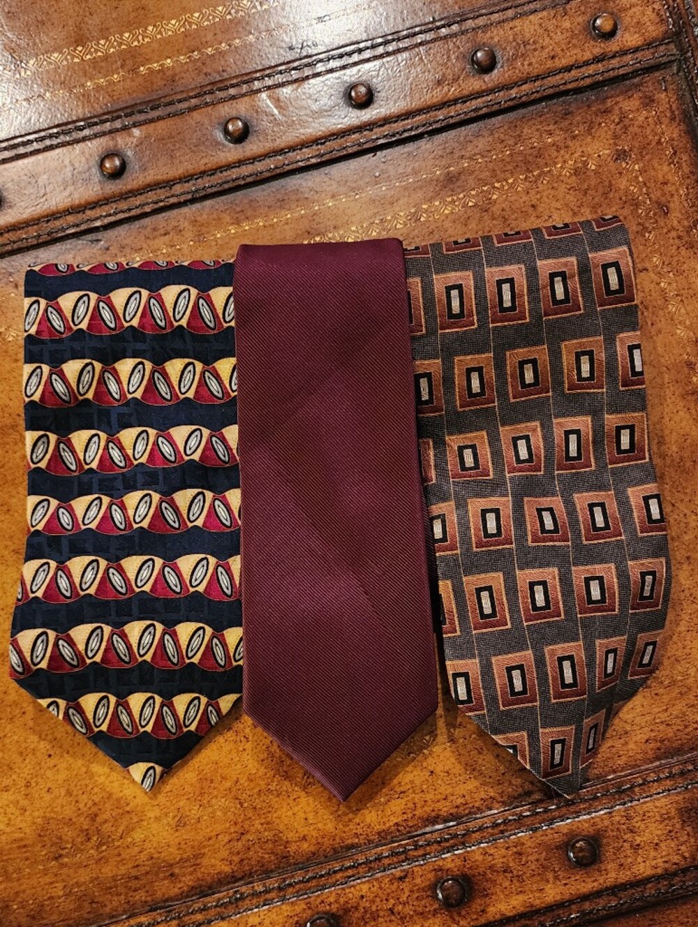 3pc Men’s Tie Lot NAUTICA WALL STREET MACHADO Silk Polyester Geometric Solid